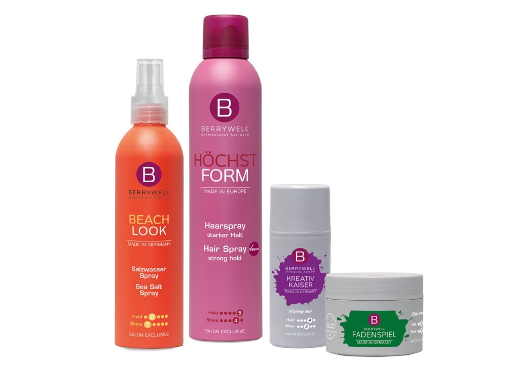 Berrywell Produkte – Beach Look, Höchstform Haarspray, Kreativ Kaiser und Fadenspiel